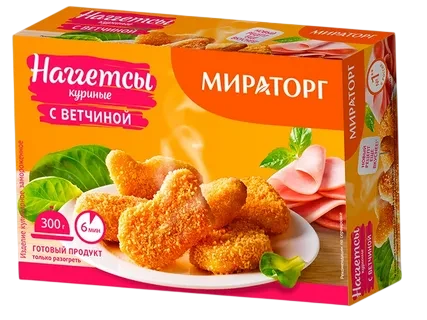 Наггетсы куриные с ветчиной 250гр Мираторг 1/12