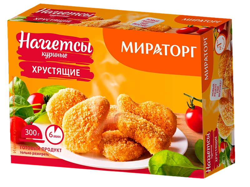Наггетсы куриные хрустящие 250гр Мираторг 1/12